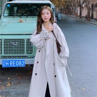 垂感白色风衣女中长款英伦风2021年新款大气韩版气质行外套