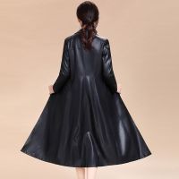 海宁皮皮衣外套女中长款过膝2021新款韩版修身显瘦洋气皮风衣