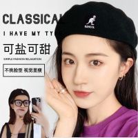 kangol袋鼠贝雷帽子女春夏季韩版毛呢羊毛秋冬蓓蕾帽男日系画家帽