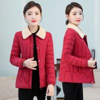 棉衣2021新款秋冬季羽绒棉棉服女短款仿羊羔毛翻领小棉袄轻便外套