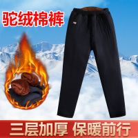 中老年冬季棉裤加厚加绒爸爸装松紧高腰老年人厚三层驼绒保暖裤
