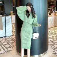 秋冬时尚针织套装女2021网红很仙的洋气宽松毛衣背心吊带裙两件套