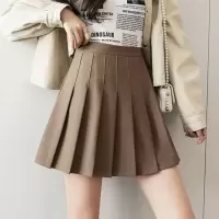 2021夏季新版百褶裙黑色高腰显瘦防走光短裙a字裙半身裙包臀裙女