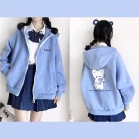 卫衣外套女连帽拉链秋冬日系甜美可爱ins风宽松魔法小熊印花开衫