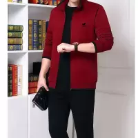 刺绣棉中老年人运动服套装秋冬爸爸休闲装宽松男