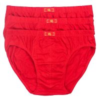 棉男士内裤棉大红色三角裤字本命年中腰青年裤头宽松底裤