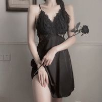 睡裙女夏季薄款性感冰丝2021年新款大码欲情趣吊带胸垫蕾丝睡衣