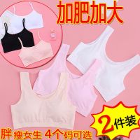 2件装加肥加大码棉学生无钢圈内衣初高中女孩童发育期小背心