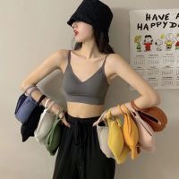 内衣女美背夏季薄款韩版学生高中生性感交叉带背心无钢圈聚拢抹胸