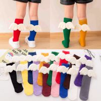 3/5双儿童堆堆袜子创意女童春秋色百搭翅膀中筒袜宝宝