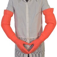 加长防水洗碗洗衣服手套女胶皮塑胶加绒加厚耐磨牛筋乳胶橡胶手套