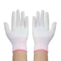 12双夏季条纹白色尼龙纱线透气工作手套劳保弹力防晒男女采摘耐磨