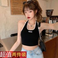 挂脖式背心女夏季小吊带外穿内搭短款露肚脐美背学生辣妹装上衣潮