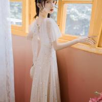 夏季仙气仙女长裙子网纱雪纺宫廷赫本可甜可盐公主连衣裙温柔风