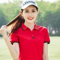 商场品质棉翻领t恤女韩版保罗衫polo衫宽松大码女装夏上衣