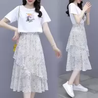 单/套装雪纺小碎花连衣裙女ins夏季韩版新款减龄雪纺半身裙两件套