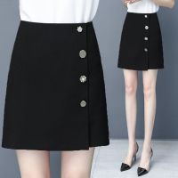 短裙半身裙女2021秋季新款高腰显瘦黑色不规则裙百搭a字包臀短裙