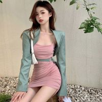 法式复古无袖连衣裙春夏季新款收腰显瘦吊带性感包臀短裙子女装潮