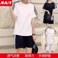 夏天社会休闲女士衣服夏季运动服套装女装运动装短袖显瘦