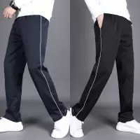 春夏秋校服裤子藏蓝白边初高中校裤男女裤黑色校裤一条杠