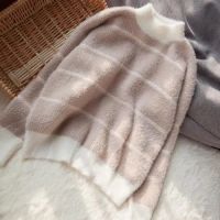 2021小仙女秋冬款外穿半高领毛衣仿水貂绒宽松慵懒外搭加厚套头衫