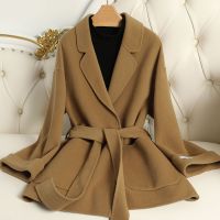 毛呢外套厚款秋冬款2021新款大码女装洋气修身显瘦百搭呢子大衣潮