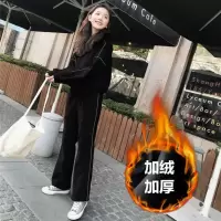 金丝绒运动套装女秋冬季加绒加厚学生韩版宽松时尚洋气休闲两件套