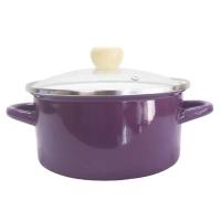 日式珐琅搪瓷锅加厚双耳汤锅煮面锅20cm-24cm燃气电磁炉通用