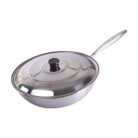 无油烟不粘锅304不锈钢炒锅家用无涂层炒菜锅电磁炉燃气适用