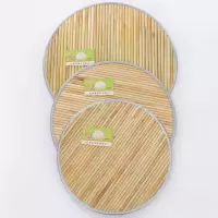 农家手工高粱杆盖帘盖垫饺子帘双层餐垫锅盖圆形托盘饺子垫篦子