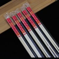 筷子家用独立包装结婚酒席用红色竹筷无漆无蜡一次性筷子加粗