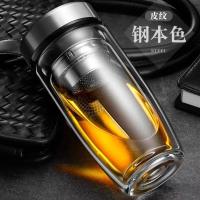 玻璃杯双层便携男商务办公泡茶杯茶水分离加厚大容量家用水杯子