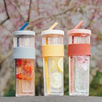小红书水杯同款大容量折叠吸管杯水杯女学生韩版杯子