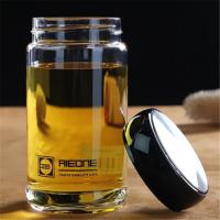 家用防爆单层玻璃杯大肚泡茶杯加厚便携带盖防漏男女水杯子大容量