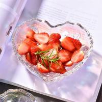 创意玻璃爱心形小吃盘家用果盘干果瓜子盘玫瑰情侣盘女友礼盒