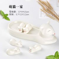 创意陶瓷筷子托筷子架筷枕家用酒店日用手绘鸭子筷托筷架筷垫套装