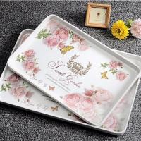 破损补发水杯托盘家用托盘加厚密胺长方形托盘欧式茶盘塑料