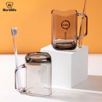 透明漱口杯家用简约创意牙刷杯情侣洗漱杯自带牙刷架牙缸牙具