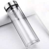 大容量700ml双层玻璃杯过滤便携泡茶保温车载男女式水杯子