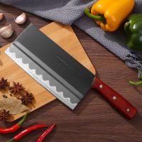 虎王免磨桑刀手工锻打家用菜刀饭店餐厅厨师刀切片刀锋利实木刀具