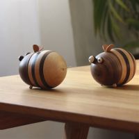 牙签盒创意高颜值客厅餐厅网红家用个性可爱小蜜蜂牙签筒实木