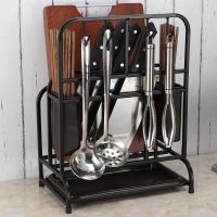 多功能刀架切菜砧板架厨房用品用具锅盖架带挂钩筷子筒勺子收纳架