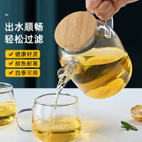 耐热玻璃防爆冷水壶泡茶壶竹盖壶高硼硅加厚大口家用凉水壶果汁壶