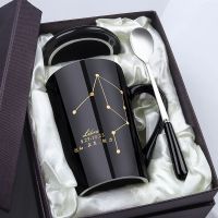 杯子陶瓷杯带盖勺女学生韩版喝茶杯大容量家用马克杯男水杯咖啡杯