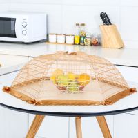 可拆洗可折叠透气防蝇网纱网布家用餐桌罩盖菜罩剩饭剩菜罩欧美风