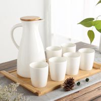家用水壶杯子套装陶瓷客厅水杯托盘水具创意耐热茶壶茶杯冷凉水壶