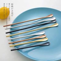日式柳叶ins设计理念 304不锈钢搅拌棒 咖啡勺饮料长柄搅拌勺