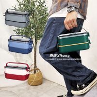 双层饭盒微波炉用可爱日式简约餐盒大容量上班族便捷携带保温饭盒