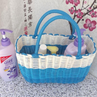 塑料野餐篮购物篮采摘篮家居菜篮子沐浴洗澡篮手提篮子浴室收纳筐