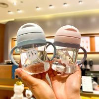 儿童喝水杯宝宝吸管杯防呛婴儿手柄水瓶耐摔不漏学饮水杯子250ml